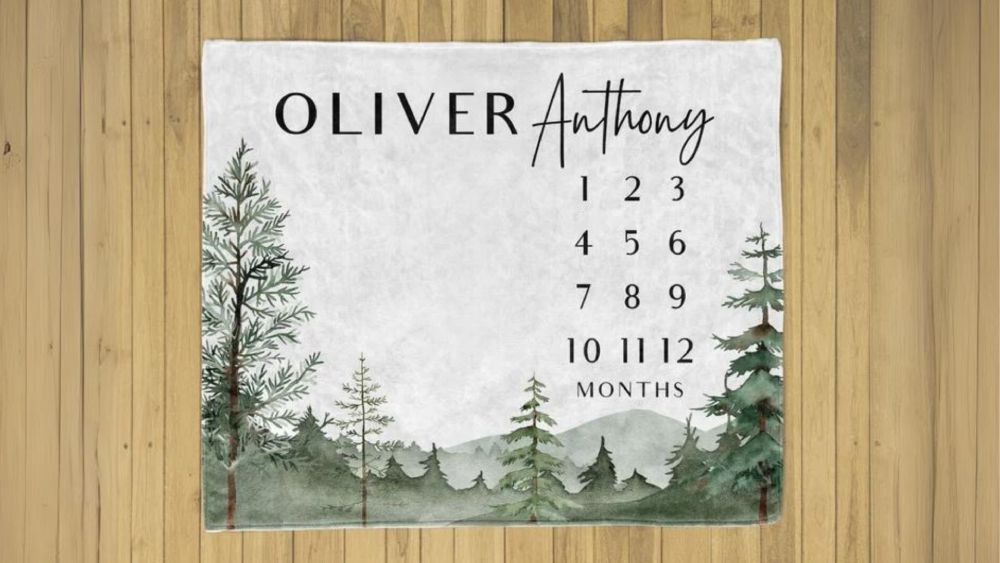 Cute and Girly Milestone Mat Blanket with Numbers