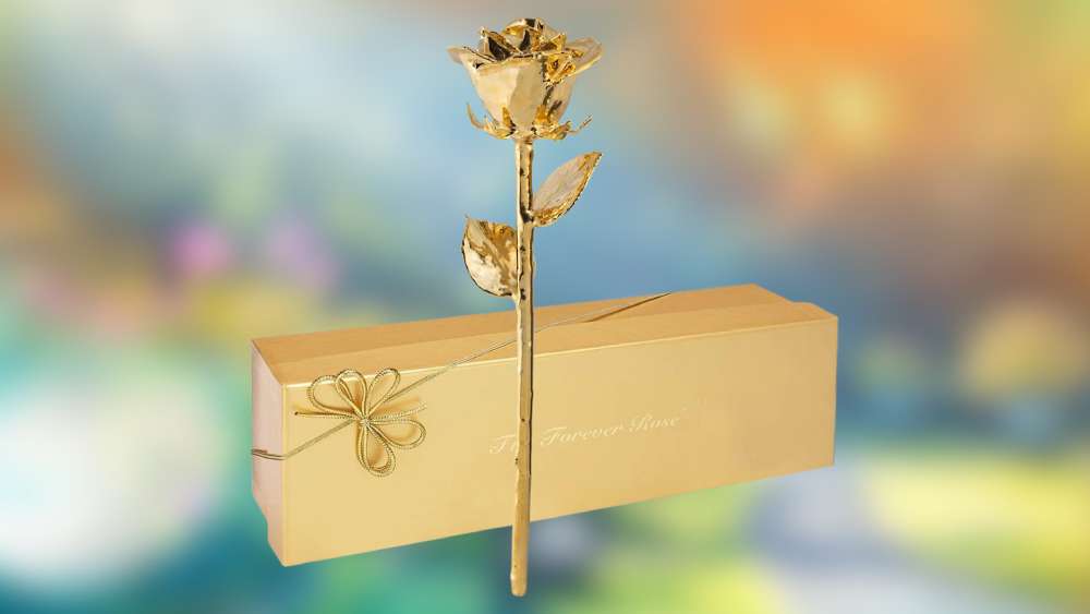 12 inches Rose Dipped In 24k Gold