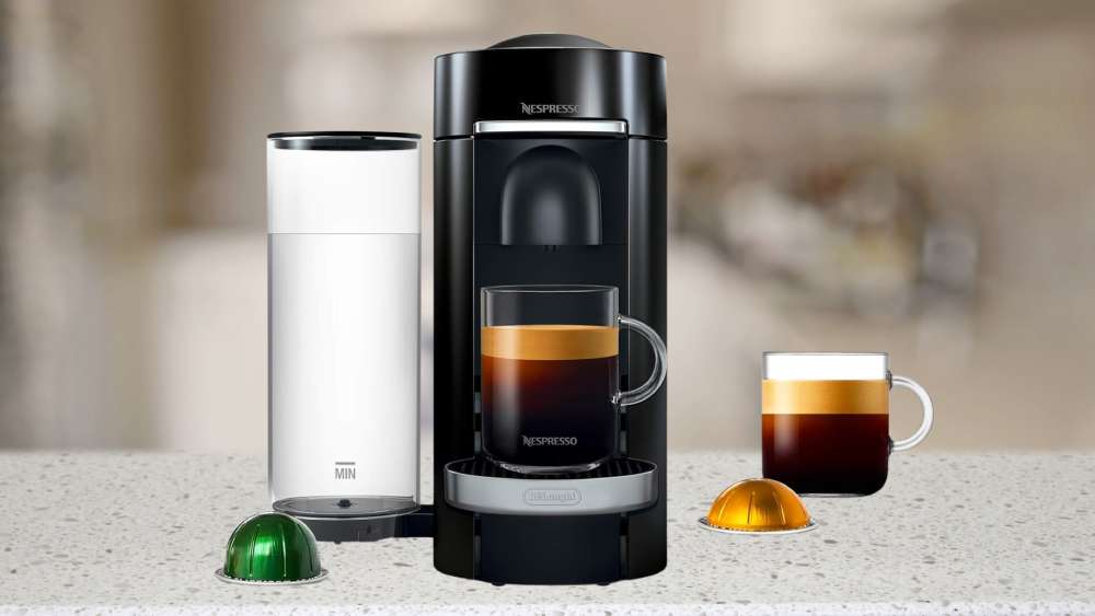Black nespresso deluxe coffee and espresso machine gift