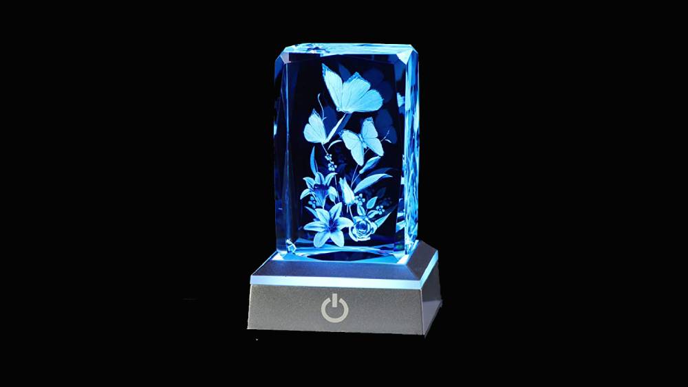 Figurine with Engraved Butterflies and Flowers