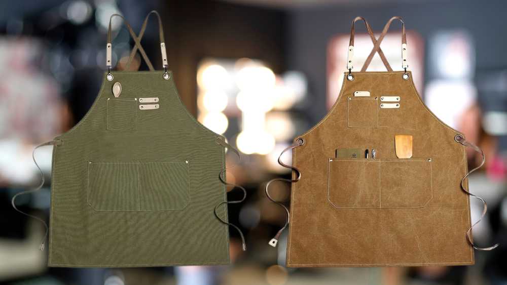 Colored Denim Apron with multi-pocket