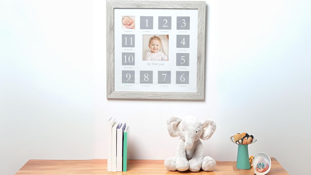 Cute Wooden Baby’s First Year Picture Frame