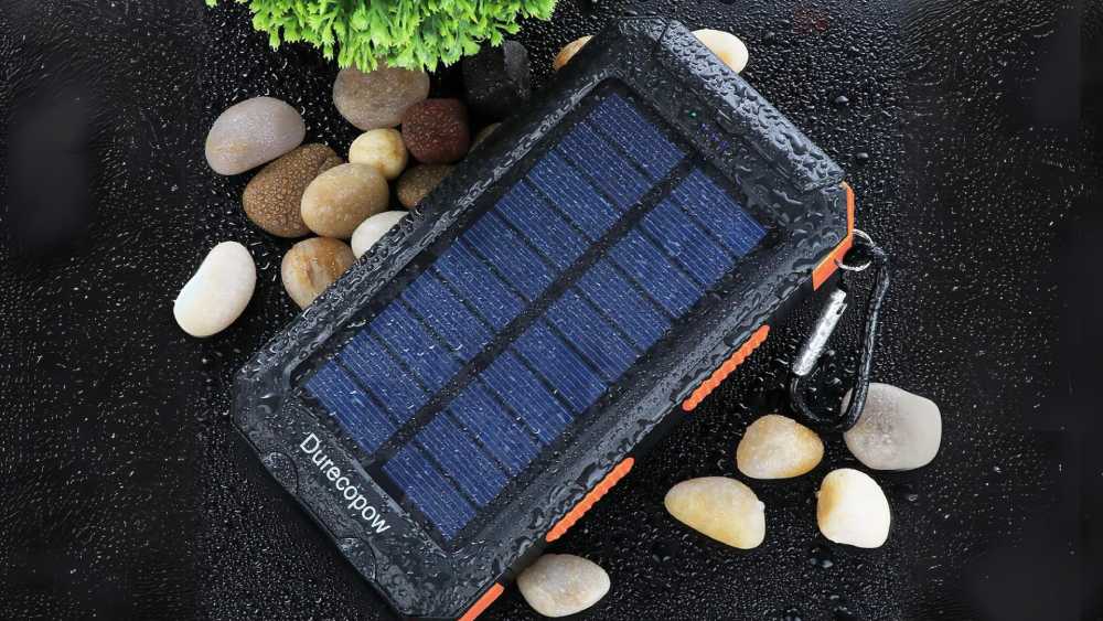 Solar charger portable and waterproof backup power bank