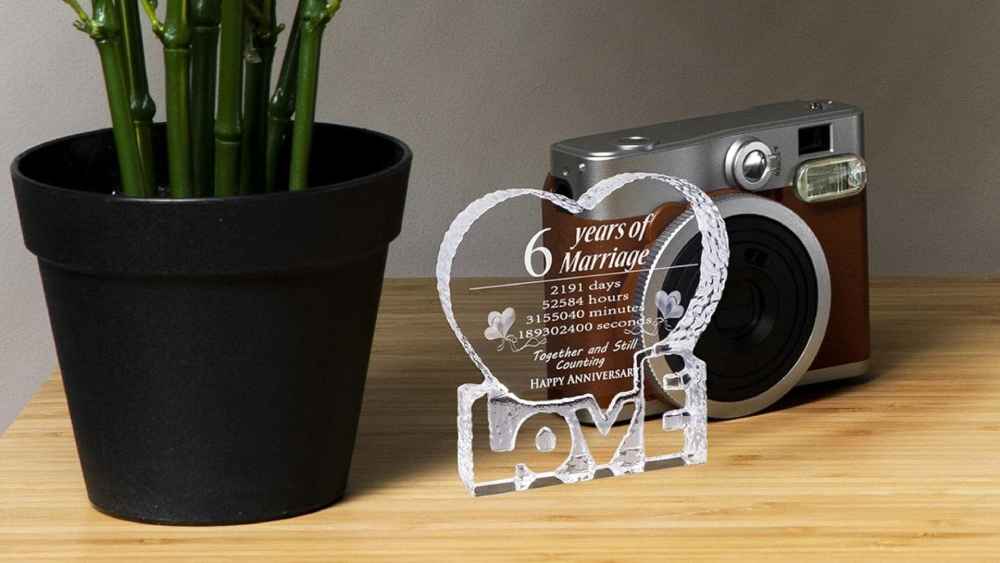 6th Wedding Anniversary Crystal Sculpture