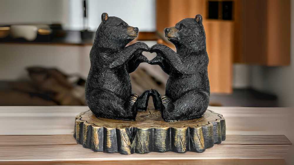 Fancy Wooden Brown Bear Figurines