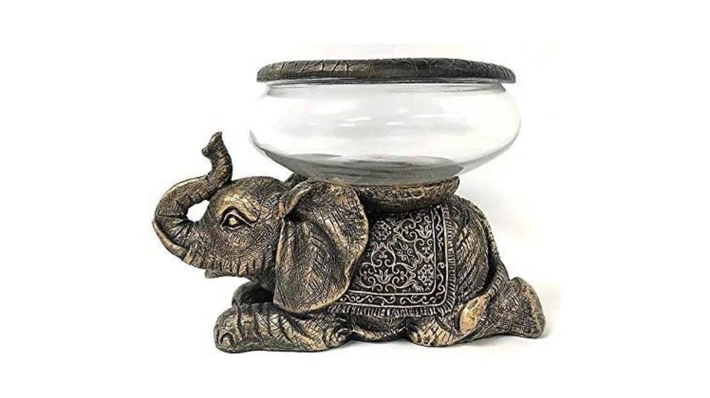 Tabletop Elephant Glass Bowl