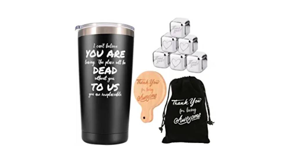 Farewell Tumbler with Reusable Metal Ice Cubes