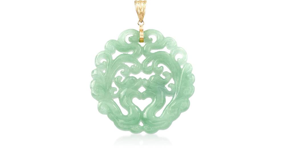 Jade Phoenix 14K Gold Loop Pendant