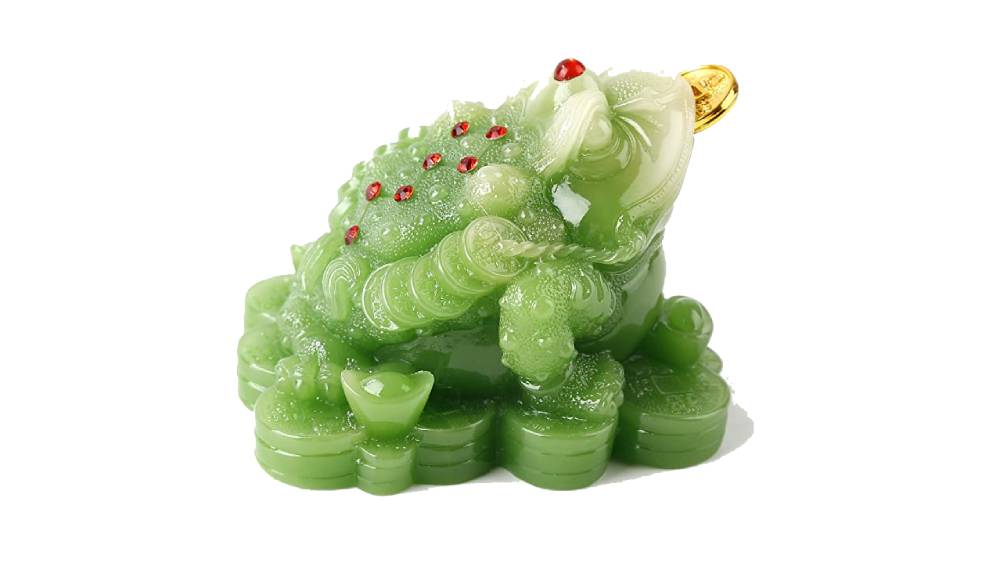 Jade Colored Resin Money Frog