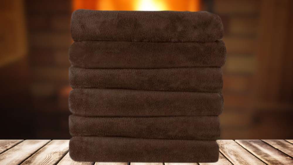 Brown Heated Microplush Blanket