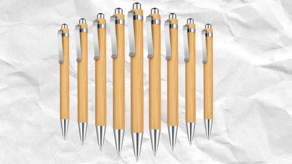 Pens made of Polished Bamboo and Metal