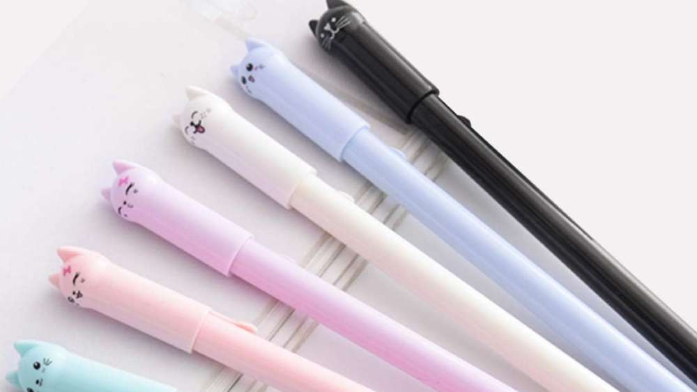 12 Cute Cat Pens in 6 Different Colors