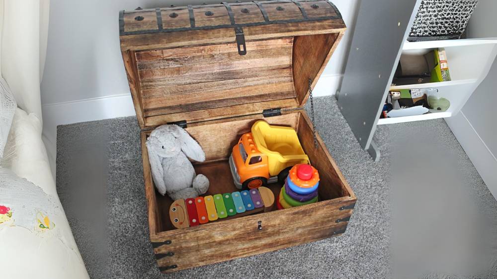 Large Wooden Chest made of wood and iron