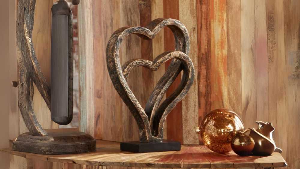 Interlocking Hearts Bronze Finish Sculpture Anniversary Gift Ideas