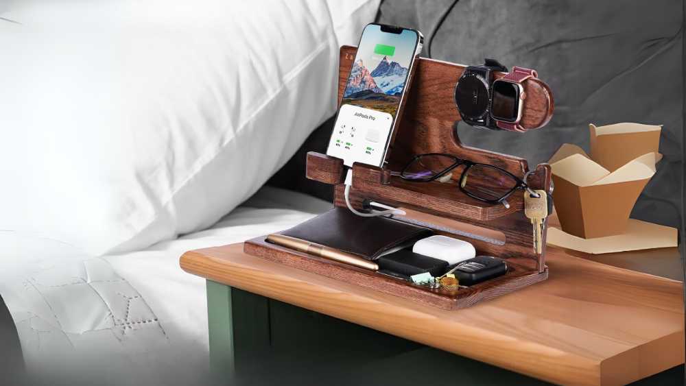 Ash Wood Docking Station and Organizer