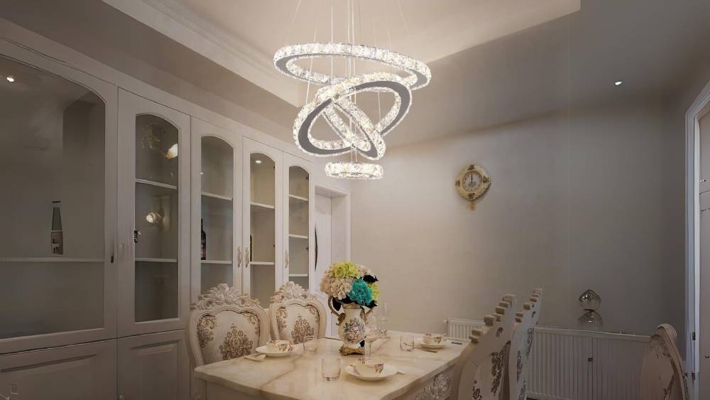 LED Chandelier with three color modes