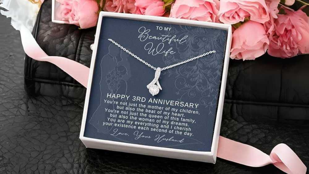 Necklace Gift For Wife For 3 Year Anniversary