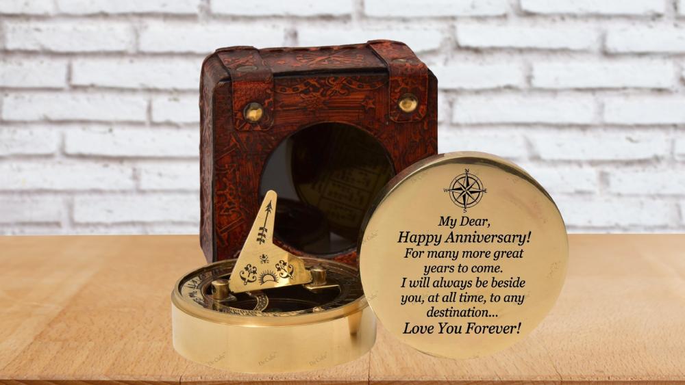 Personalized Sundial Compass with beautiful case