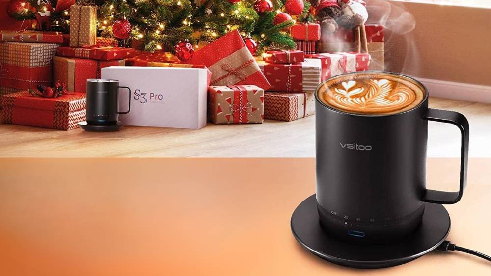Temperature Control Smart Mug with Lid Coffee Cup App Controlled