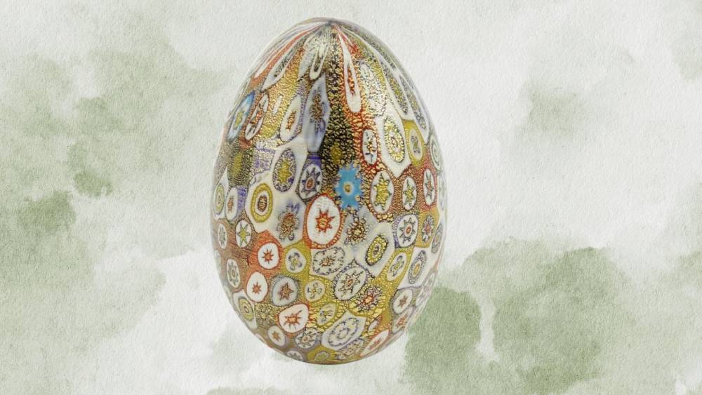 Three Inches Tall colorful Glass Egg