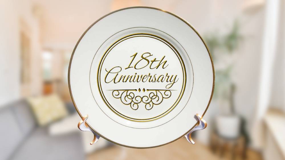 Anniversary Decorative Etched Plate with stand