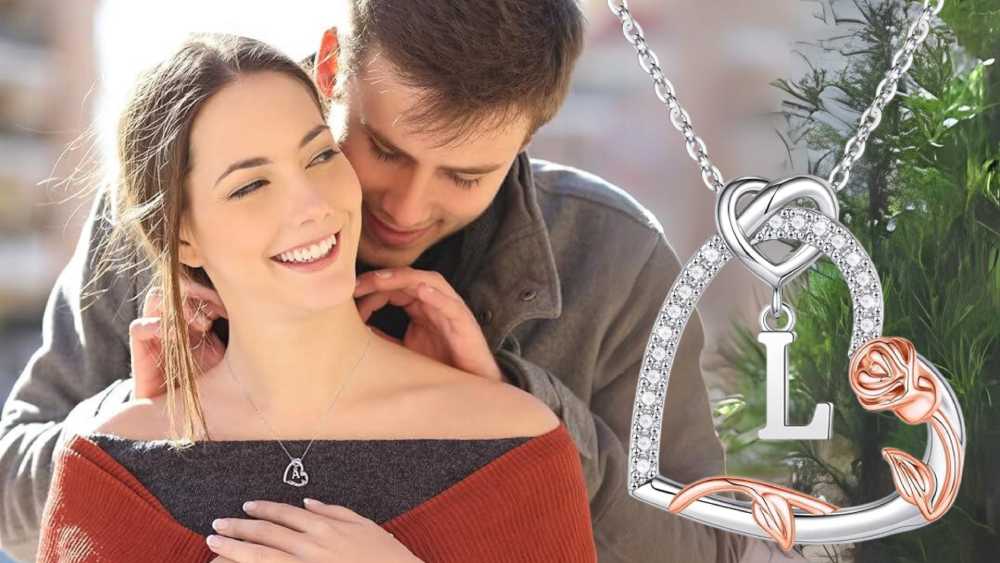 Elegant Sterling Silver Rose Heart Necklace
