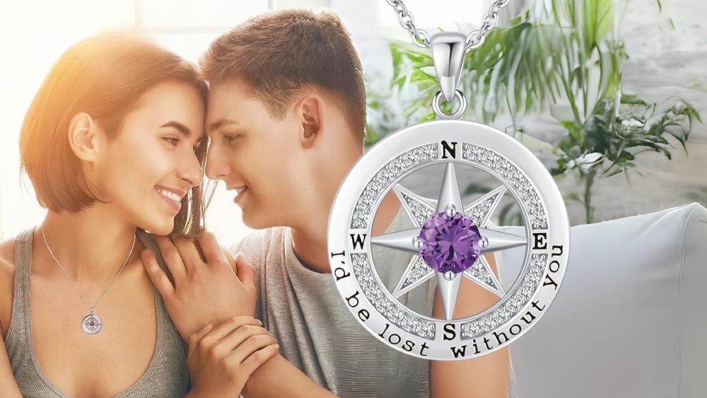 Anniversary Compass Necklace for Her