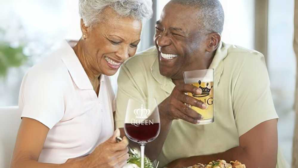 King and Queen Beer and Wine Glass Set