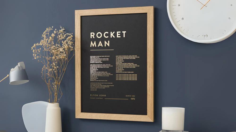 Custom Lyric Print Frame Your Song Personalized Gift