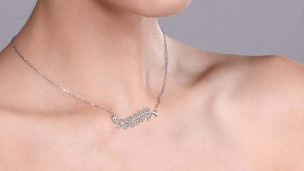 Gin & Grace 14k white Gold White Diamond Pendant
