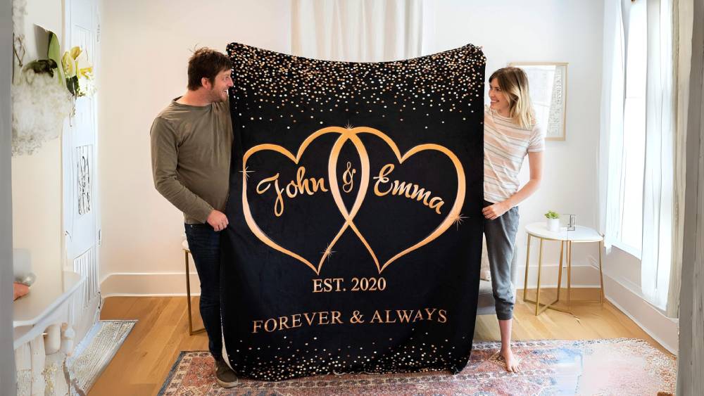 Personalized and Oversized Couple Blanket