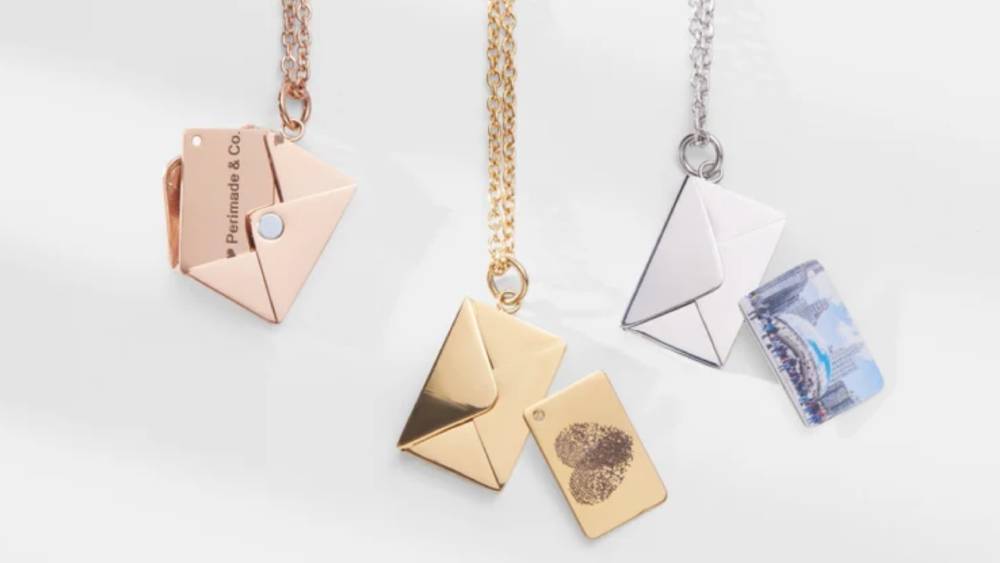 Locket Envelope Necklace With Engraved Personalized Message