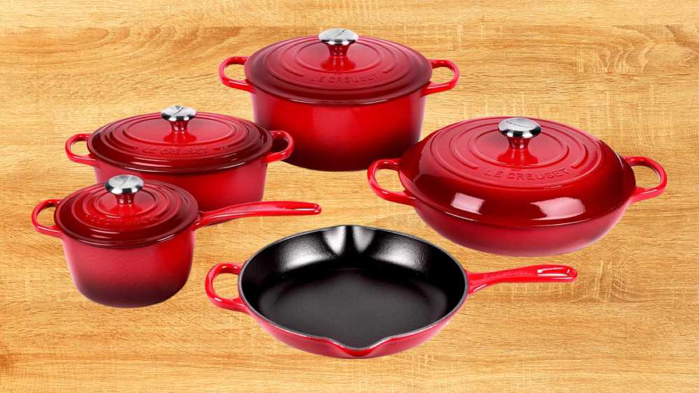 Le Creuset Cast Iron Cookware Set Red