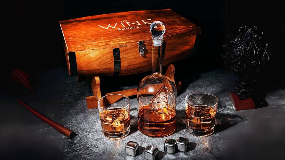 Folding Barrel Whiskey Stones Gift Set