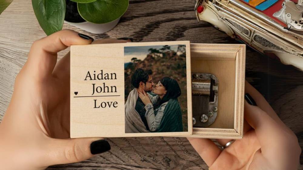 Personalized Music Box With Custom Message and Photo