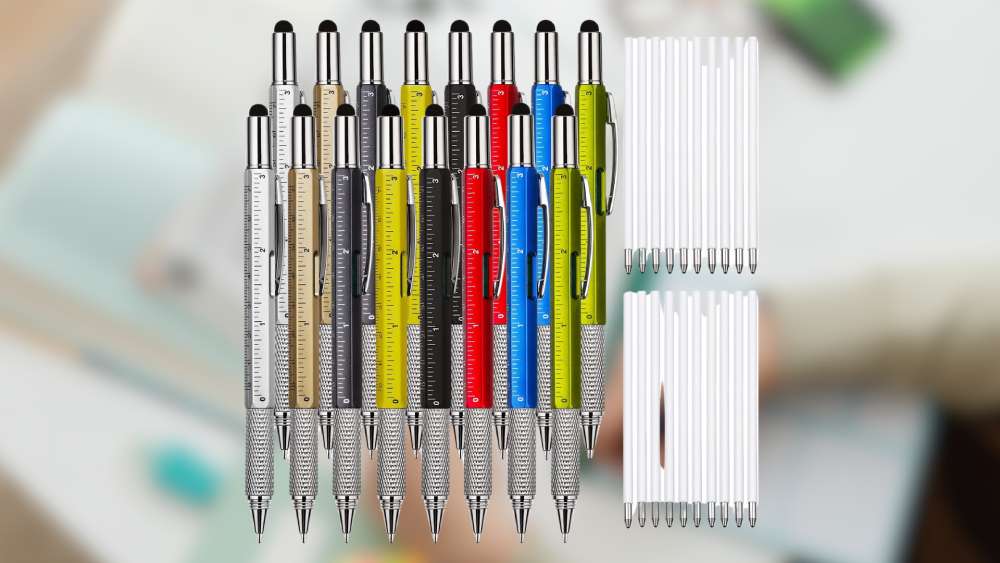 Multi Tool Pens with Six Functions and 40 Refills