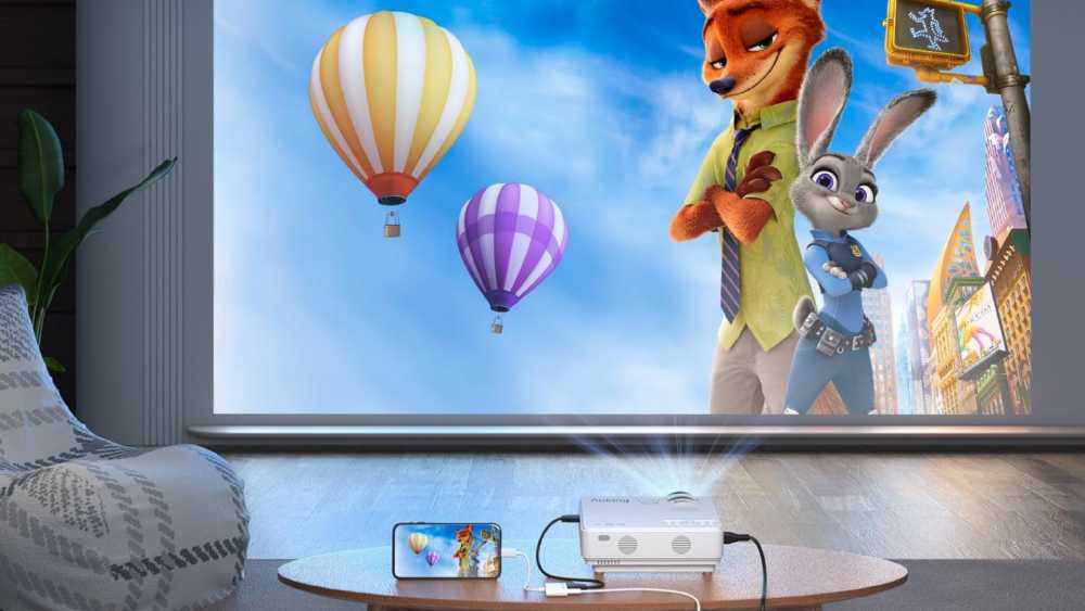 Movie projector for movie night