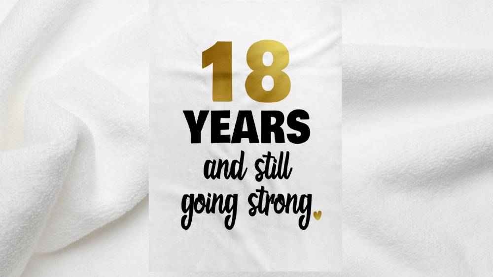 Emblazoned 18 Years Bath Towel