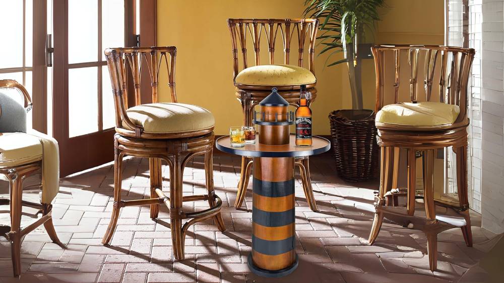 Round Bar Table made with pine wood