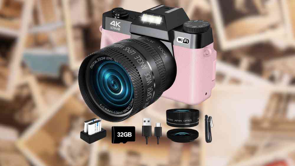 4k digital camera with flip screen and wifi