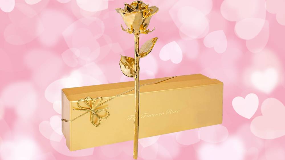 24K Gold Rose with Gold Box Valentine’s Day Gifts for Teens