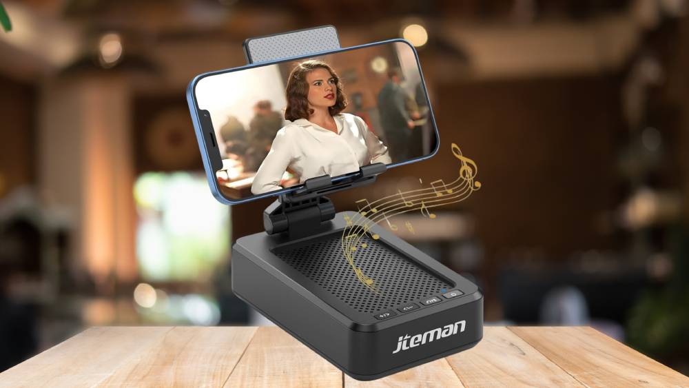 Cell Phone Stand with Bluetooth Speaker