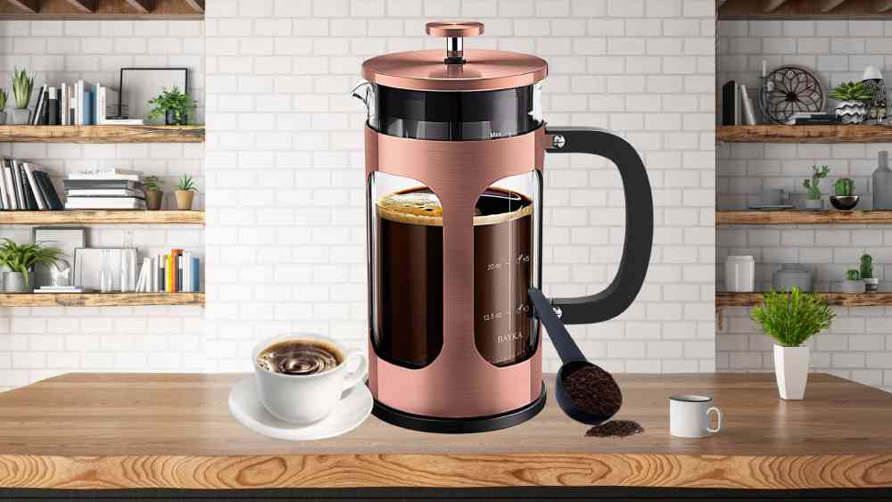 French press coffee maker made with stainless steel