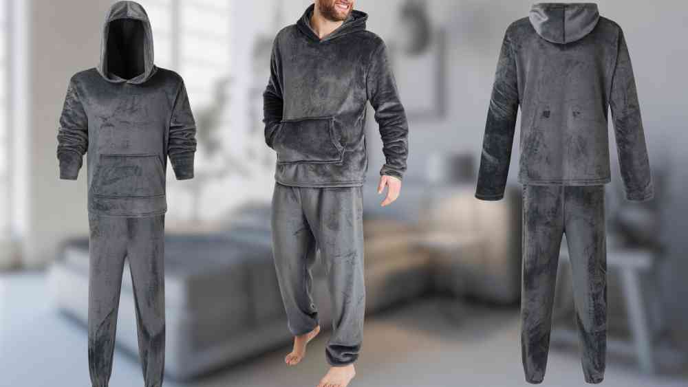 Men’s Velour Pajamas with hood and pocket