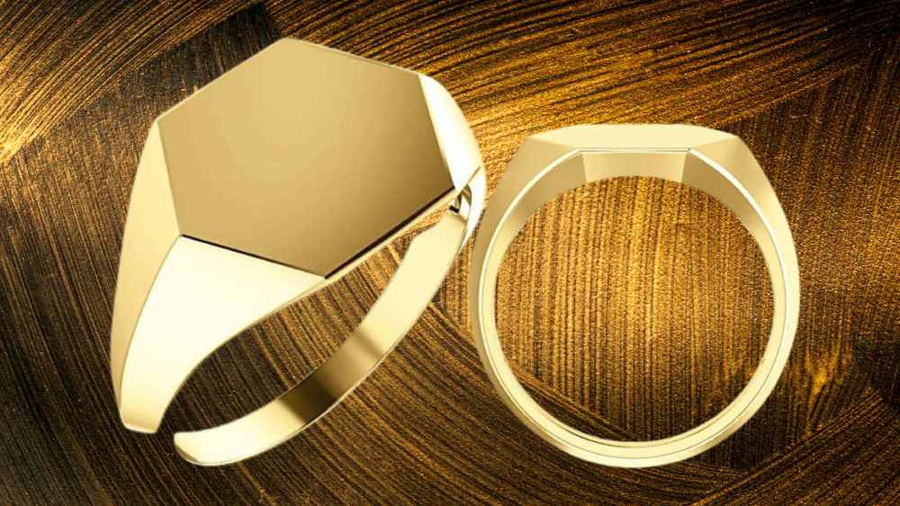 Yellow Gold Geometric Ring