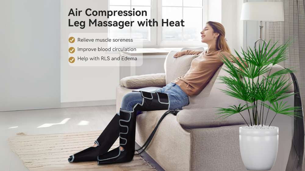 Full Leg Massager with Adjustable Velcro Wraps