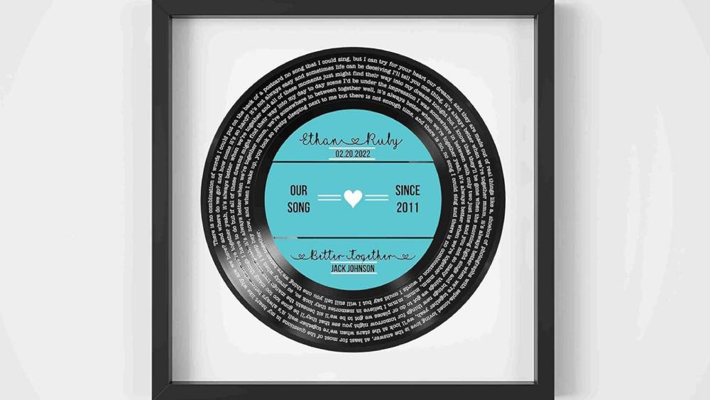 Personalized Record Print Customizable Frame