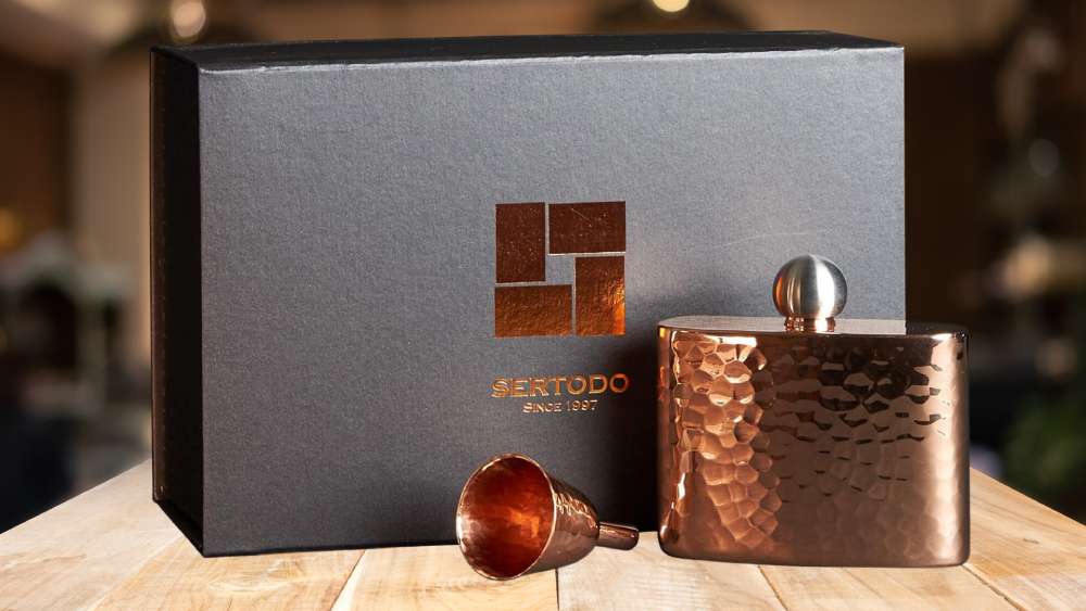 Hammered Copper Hip Flask