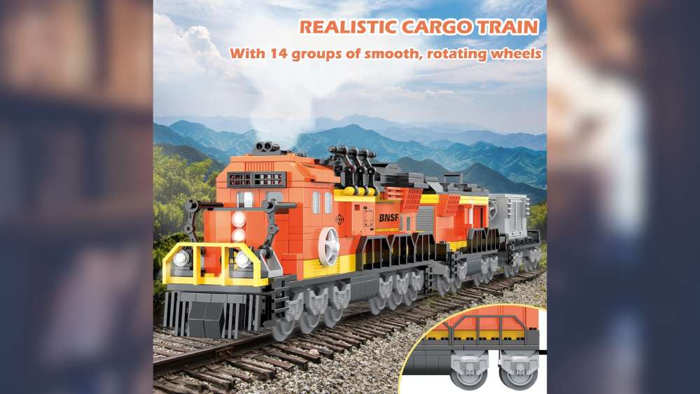Brick Story City Cargo Train Building Model Set