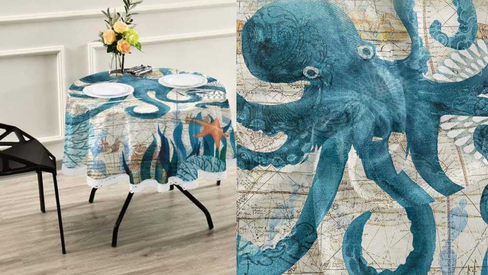 Vintage Marine Creature Tablecloth